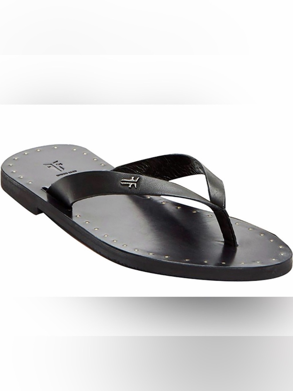Prwnd Aria azalea leather flip flops black sandals Durable and stylish.Sz9